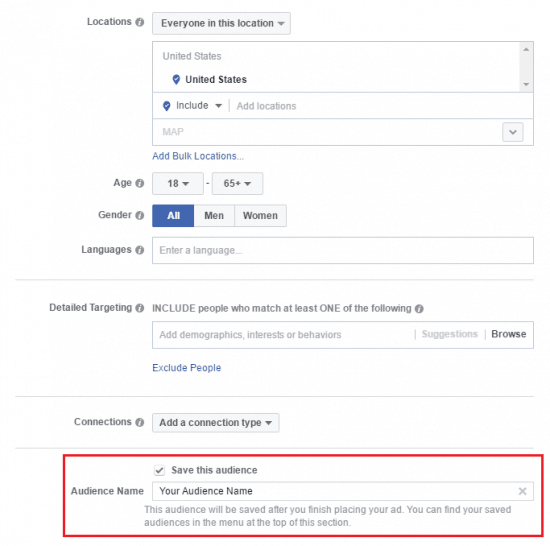  Custom Audience Facebook Saved Audience