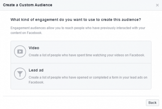 Engagement Custom Audience Facebook