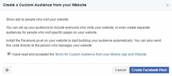 Facebook Custom Audience Pixel