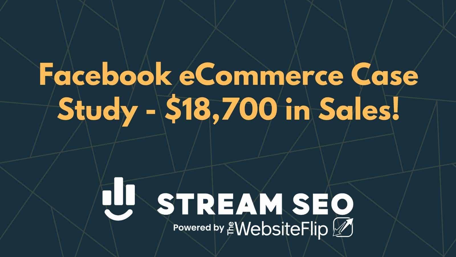 Facebook eCommerce Case Study – $18,700 in Sales!