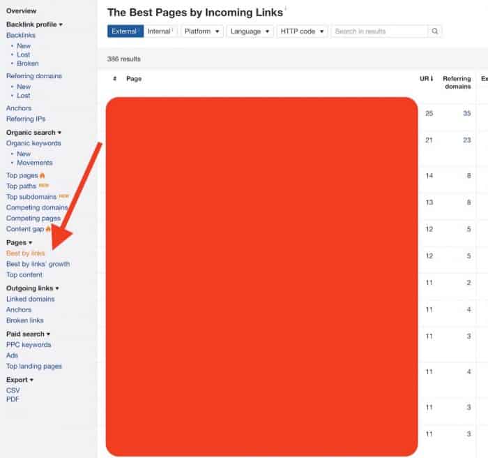 on page seo case study - ahrefs best by links