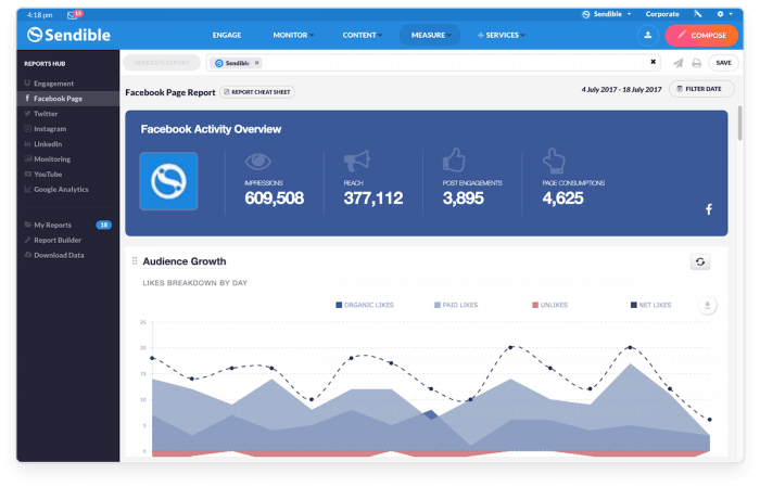 Hootsuite Alternatives - Sendible Dashboard