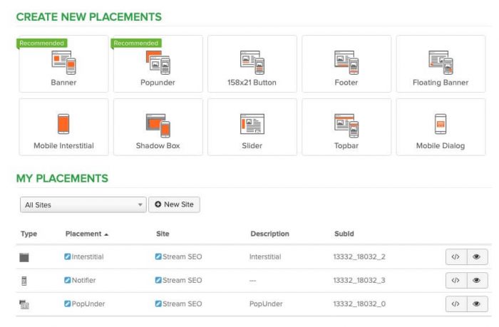 revenuehits review - ad placements