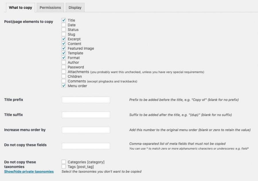 how to duplicate a page in wordpress what to copy