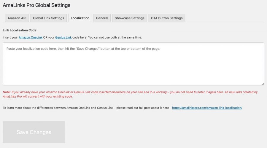 amalinks pro review - localization settings