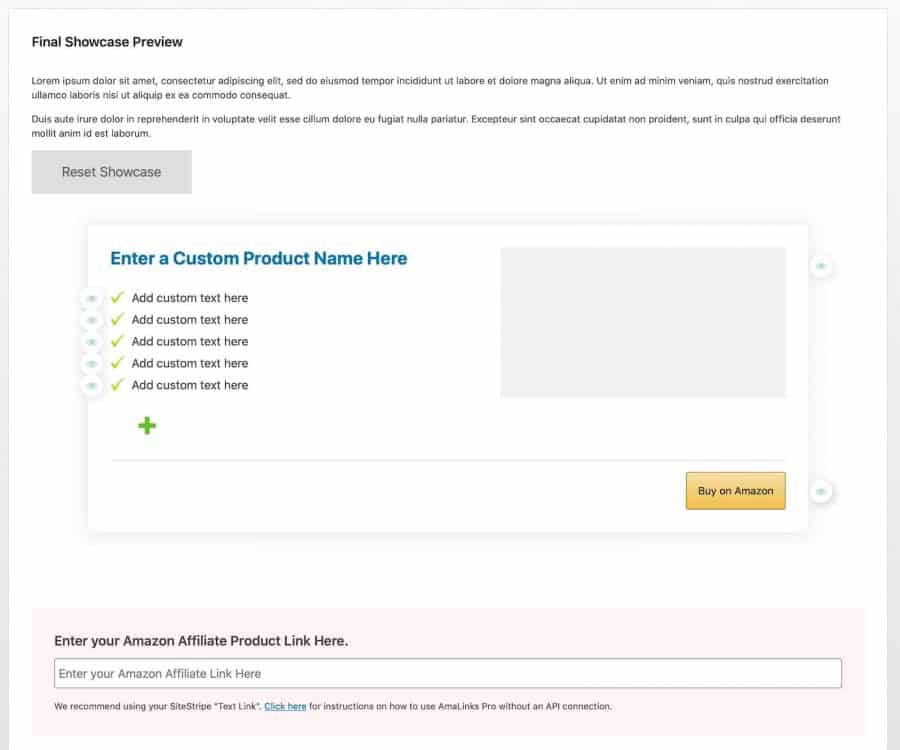 amalinks pro review - showcase box builder