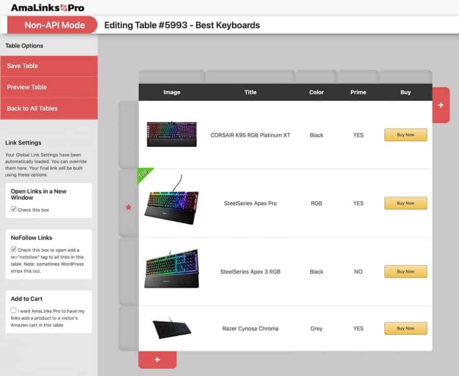 amalinks pro review - tables builder