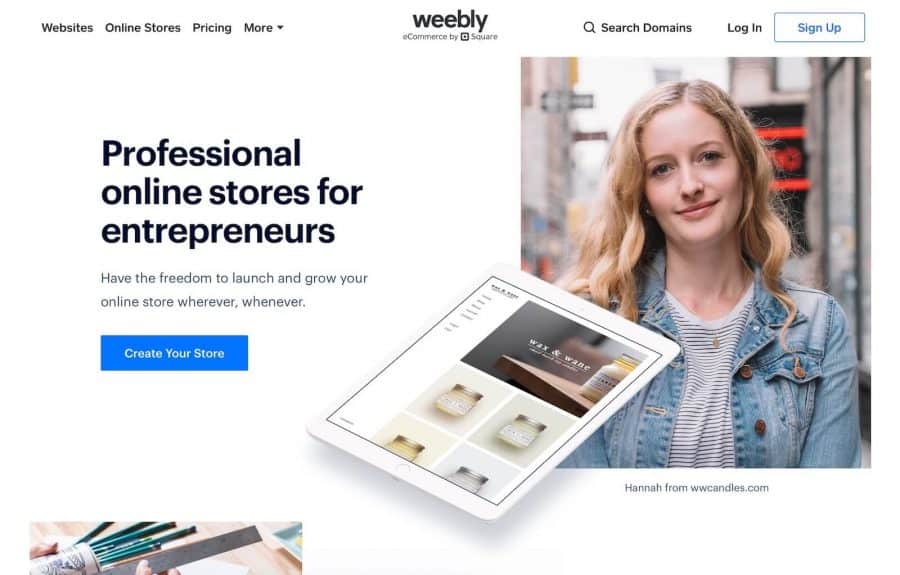 shopify alternatives - weebly